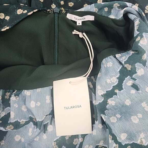 Tularosa Women's Ziggy Hunter Green Floral Midi‎ Dress Size M NWT - Picture 10 of 16